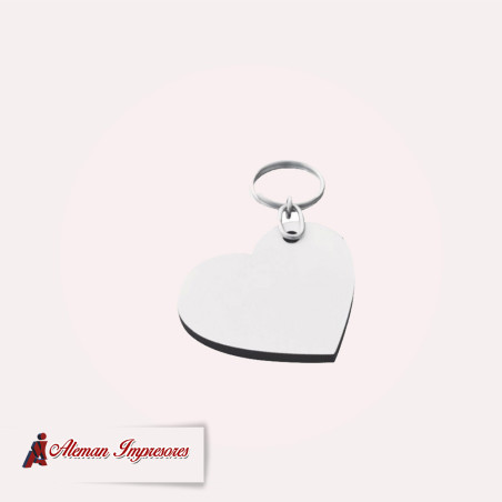 Llavero Corazón de Madera MDF Doble Cara