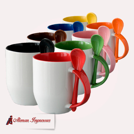 Taza blanca con fondo de color personalizada