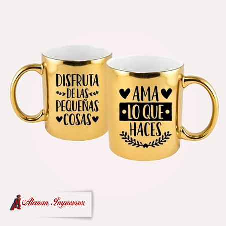 Taza espejo oro 12oz personalizada