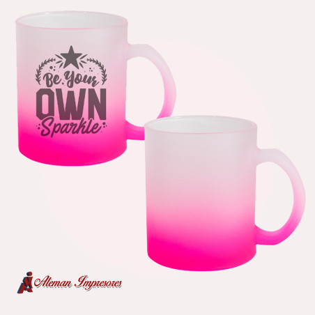 Taza rosada cristal nevado personalizada