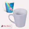 Taza blanca cónica 12oz personalizada
