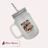Mason jar nevado con pajilla personalizada