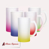 Jarras base colores vidrio nevado personalizadas