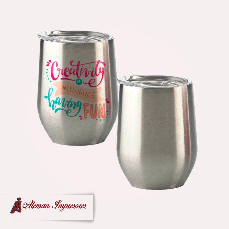 Vaso vinero metal acero personalizado