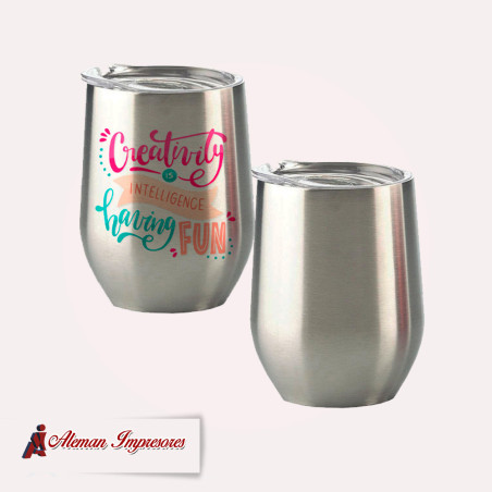 Vaso vinero metal acero personalizado
