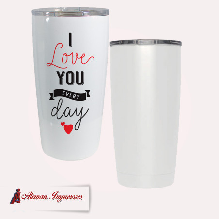 Termo doble pared blanco personalizado