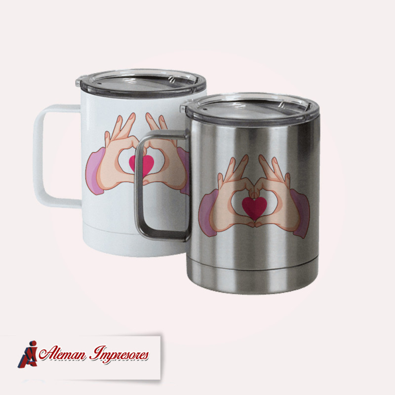 Vaso de acero con asa 400ml personalizado
