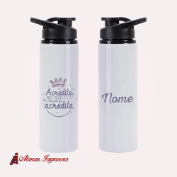 Botella transparente 750ml blanco personalizada