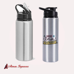 Botella transparente 750ml silver personalizada