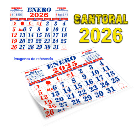 Santoral 2026 Impreso 10x15" - Calendario Católico de Pared