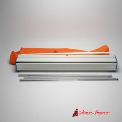 Rollup profesional con base de plástico ABS blanco de Aleman Impresores.